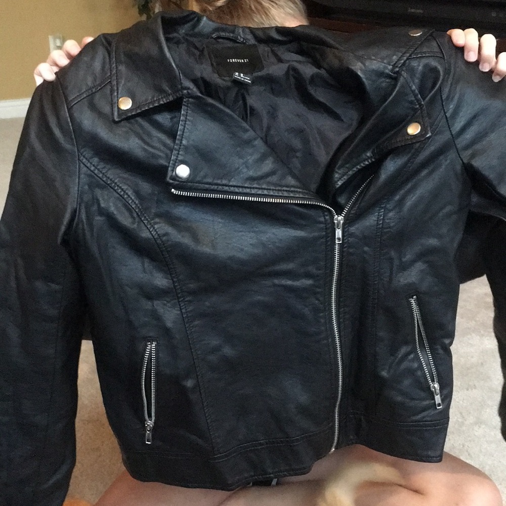 Black leather jacket